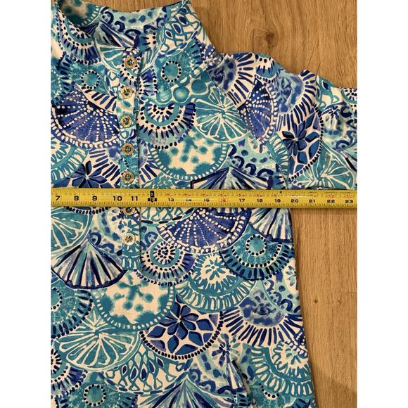 Lilly Pulitzer Women's Captain Popover Dress Half Shell Turquoise #000698 Size L - Picture 7 of 10